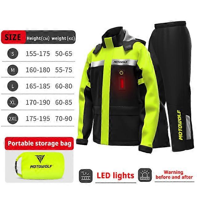 Raincoat Split Rain Jackets Pants For Motorcycle Light Portable Reflective Waterproof Men Suit Comfortable For Motocross Outdoor