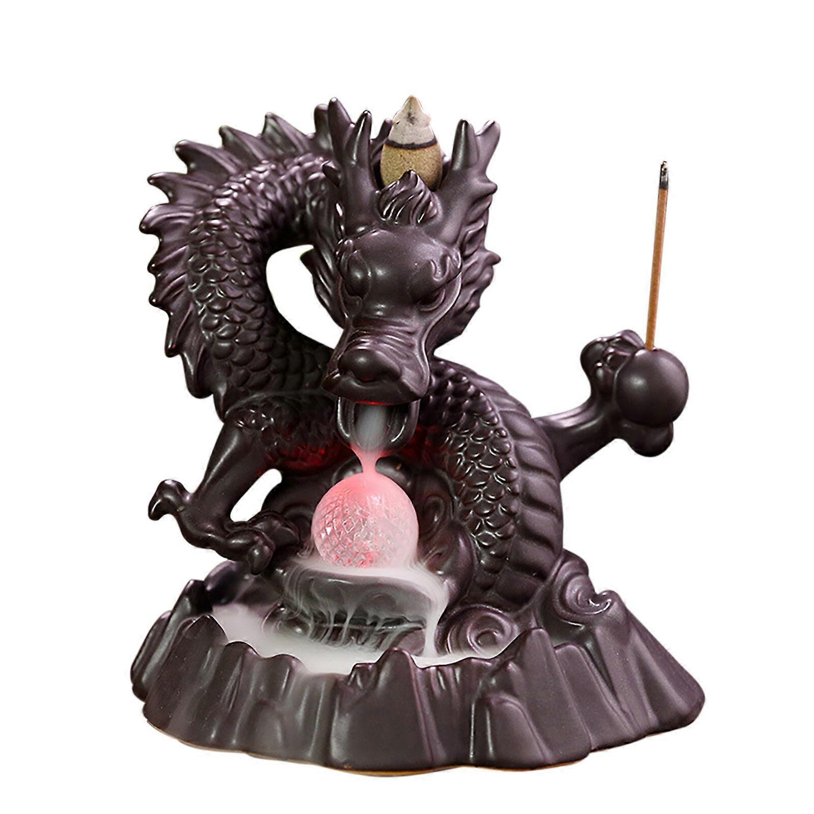Dragon Backflow røgelse brænder - Keramisk vandfald røgelse holder aromaterapi ornament