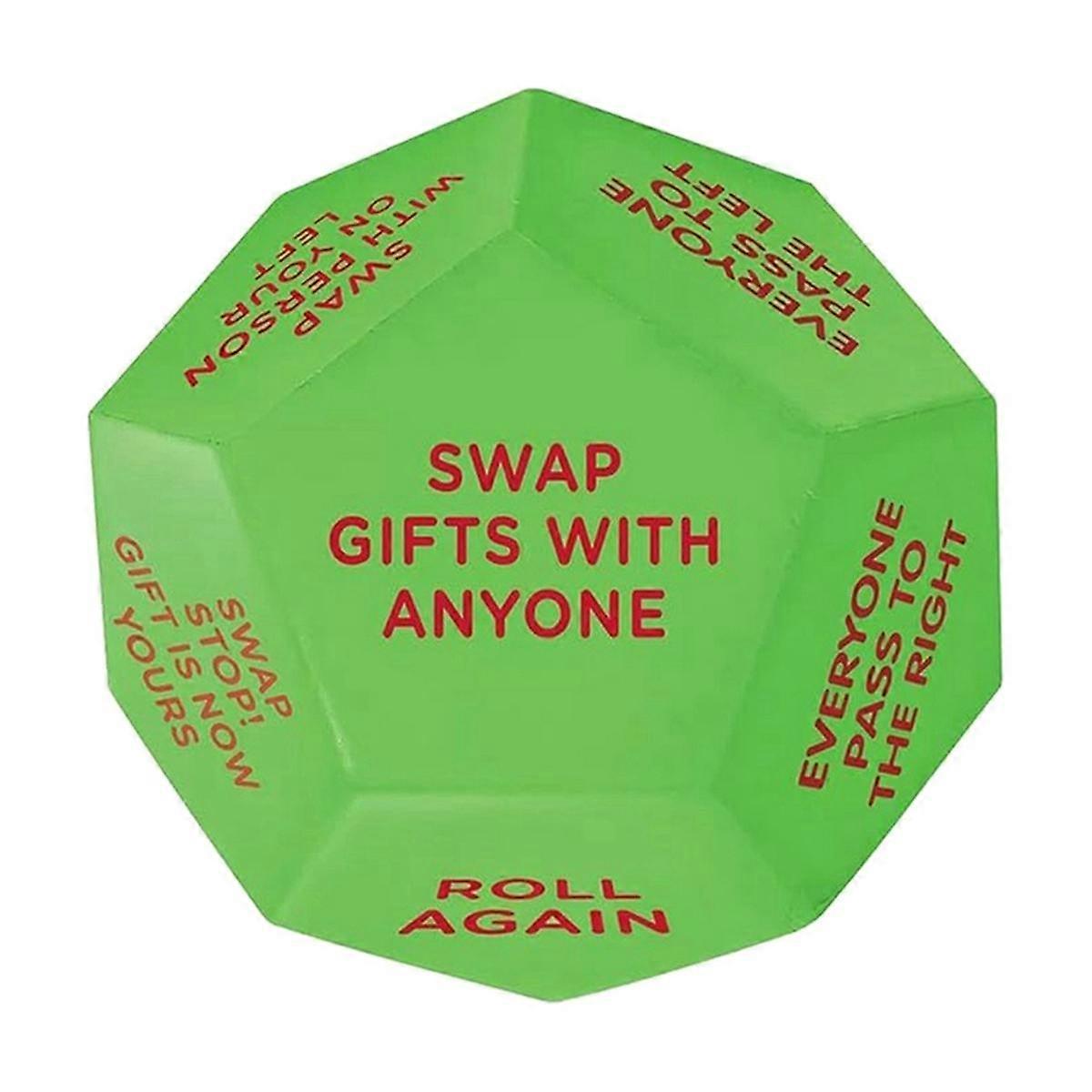 Santa Claus Gift Exchange Dice Green Pentagonal Game Dice Model Santa Claus Children'S Gift Exchang