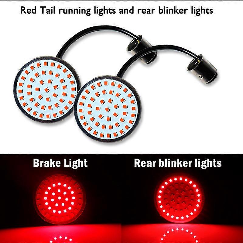 2PCS 1157 Bullet 2 polegadas Branco&Âmbar Switchback LED Lâmpadas de Sinal de Direção Frontal Para Motocicletas Harley Davidson Softail Dyna