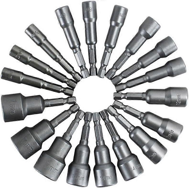 6-19mm Magnetic Nut Setter Driver Drill Bit Set 1/4 inch Hex Shank Quick Change Metric Nut Driver Set - 10pcs