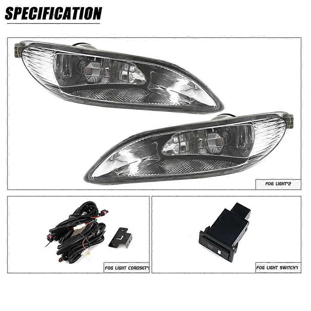 Front Bumper Fog Lamp Upgrade Kit FOR TOYOTA CAMRY 2003-2004 SOLARA 2002-2003 Version Additional Foglight Set Switch + Wiring