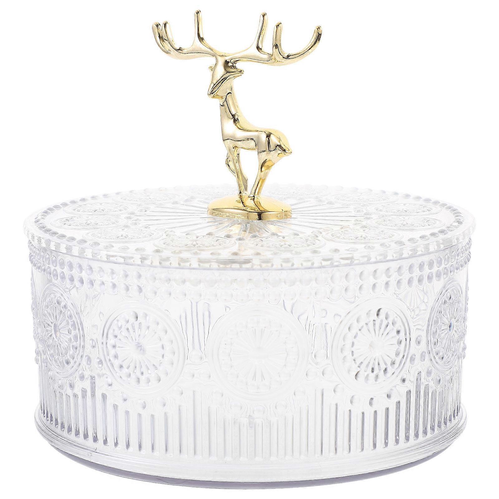 Exquisite Embossed Jewelry Storage Box Multi-functional Candy Box Transparent Makeup Container