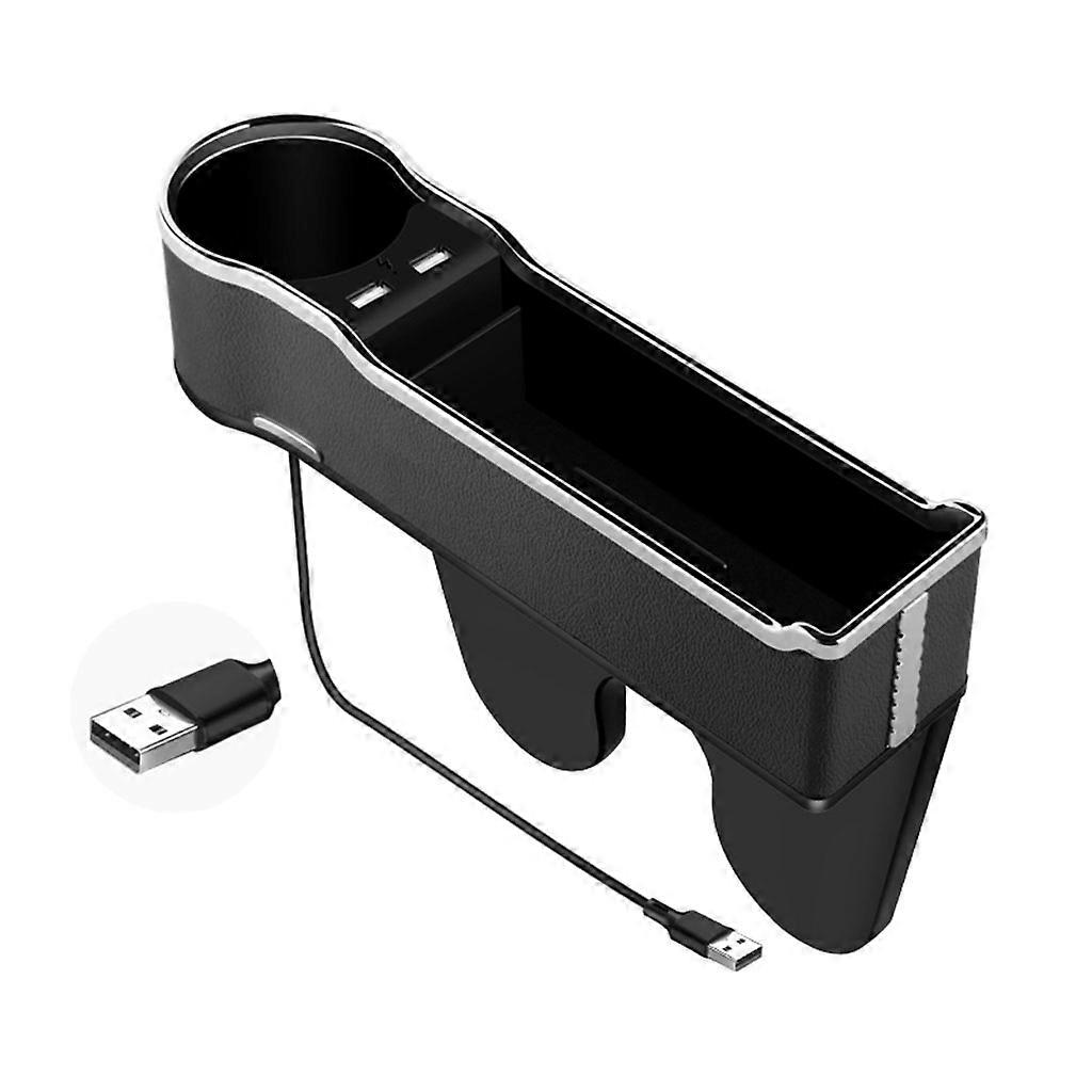 Multi-functional Car for Seat Gaps Filler Dual USB Charging for Cup Sunglasses