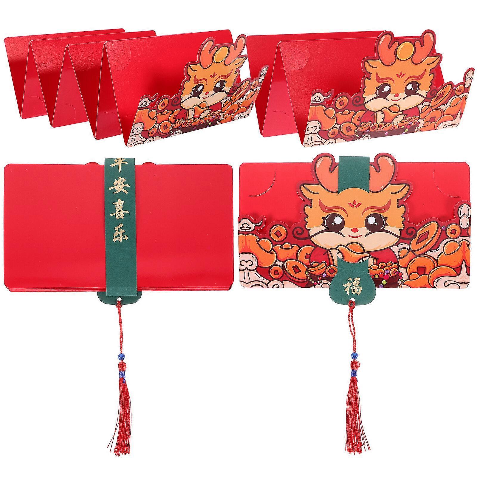 4Pcs Chinese Money Cards New Year Red Envelopes Empty Envelopes Money Envelopes Red Pockets