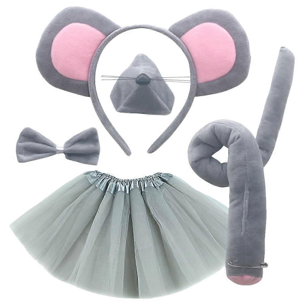 1 ensemble de costume de souris avec oreilles de souris bandeau souris nez de souris queue de souris nœud papillon kit