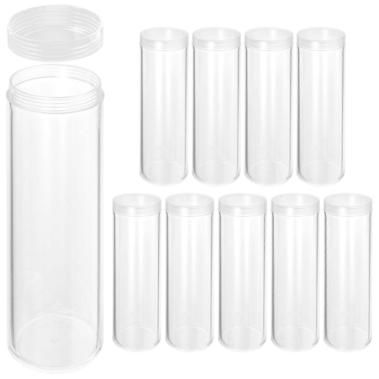 10pcs Coin Storage Tubes Collectibles Coin Collecting Holder Coin Storage Container