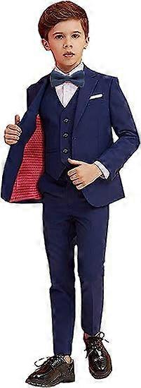 Boy Suits 5 Piece Slim Fit Suit for Kids Toddler Formal Set
