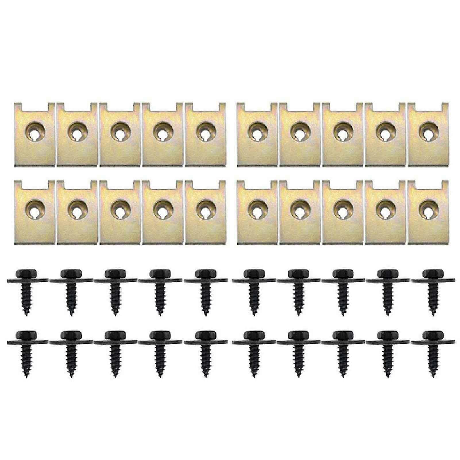 40Pcs/Set Self Tapping Screw Easy to Install Widely Use Metal U Nut Hex Screws for Car