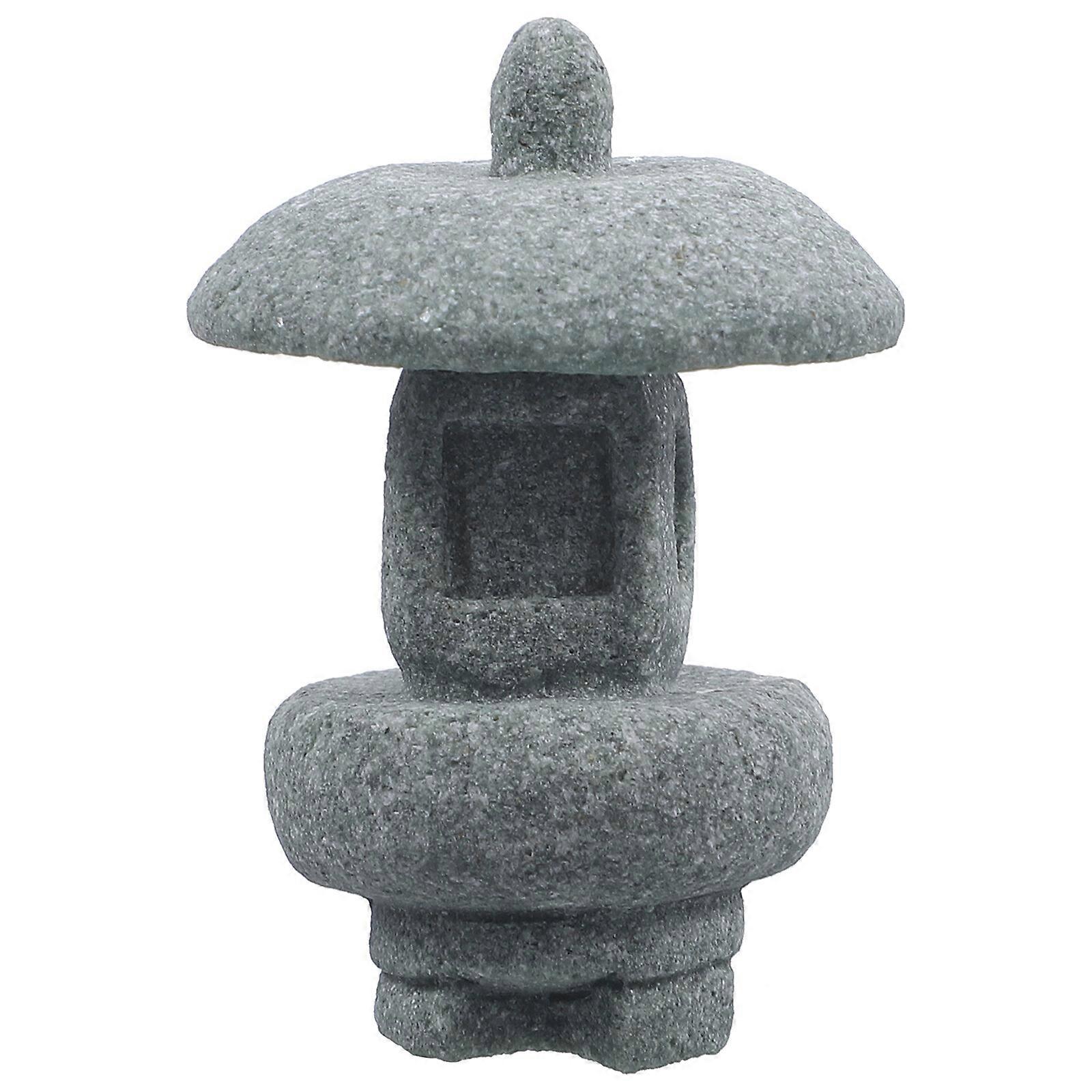 Mini Pagod Form Landskap Prydnad Miniatyr Paviljong Figur Sandsten Pagod Dekor