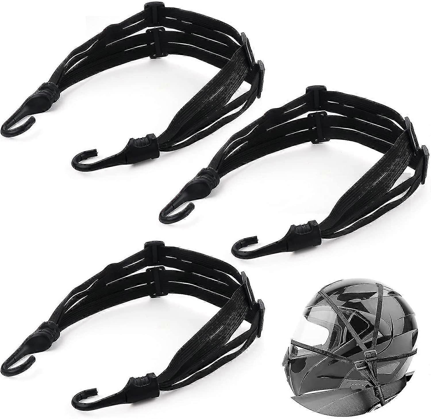 3 حزام أمتعة مرن مع خطافات مزدوجة، حزام أمتعة قابل للسحب، أسود