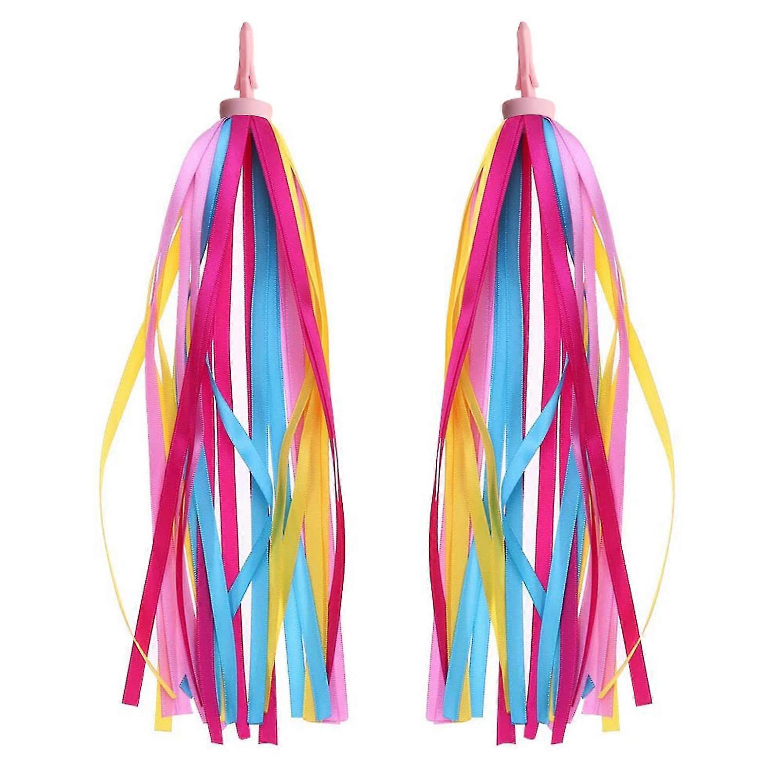 2x סטרימרים כידון ציצית ילד קטנוע ילדים אופניים צבעוניים סרטי ילדה.