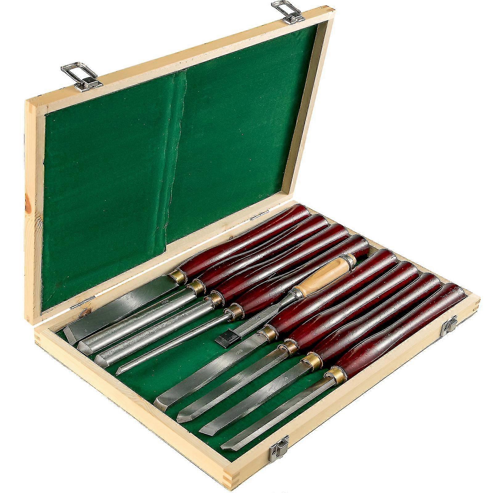 8pcs Wood Turning Tools Pro High Speed Steel Lathe Chisel Gouge Woodworking Set
