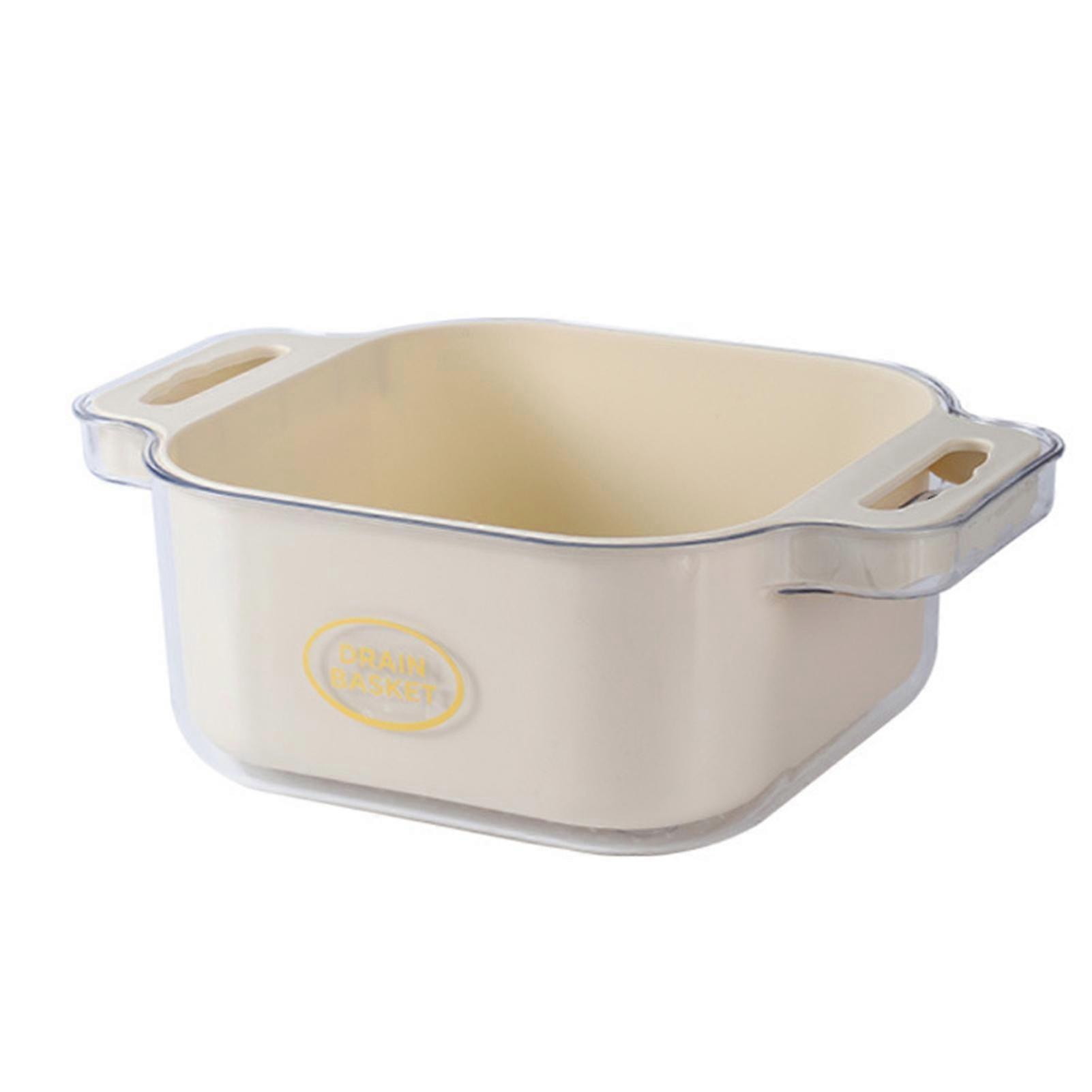 Household Double-layer Draining Basket Thickened Durable Storage Basket Kitchen Vegetable Washing Basket