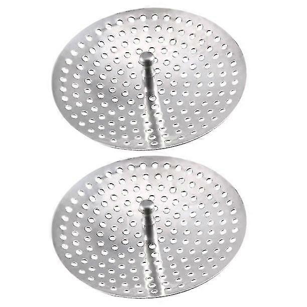 2 Pack Flat Stainless Steel Round Design Sink Strainer Stopper