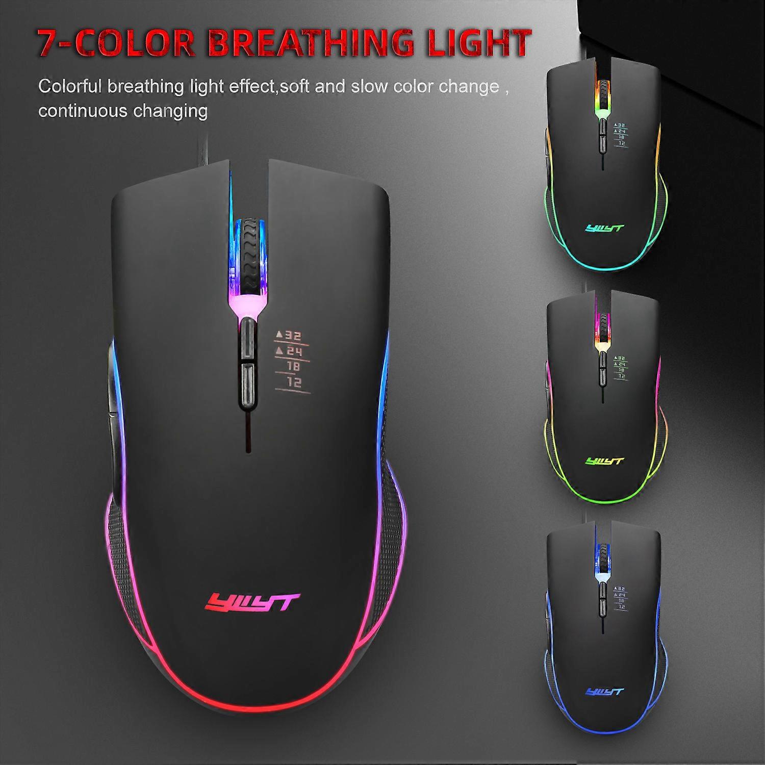 Gifts For Men Wired Game Mouse, Ergonomic Computer Suitable For Laptops, Black Mouse
