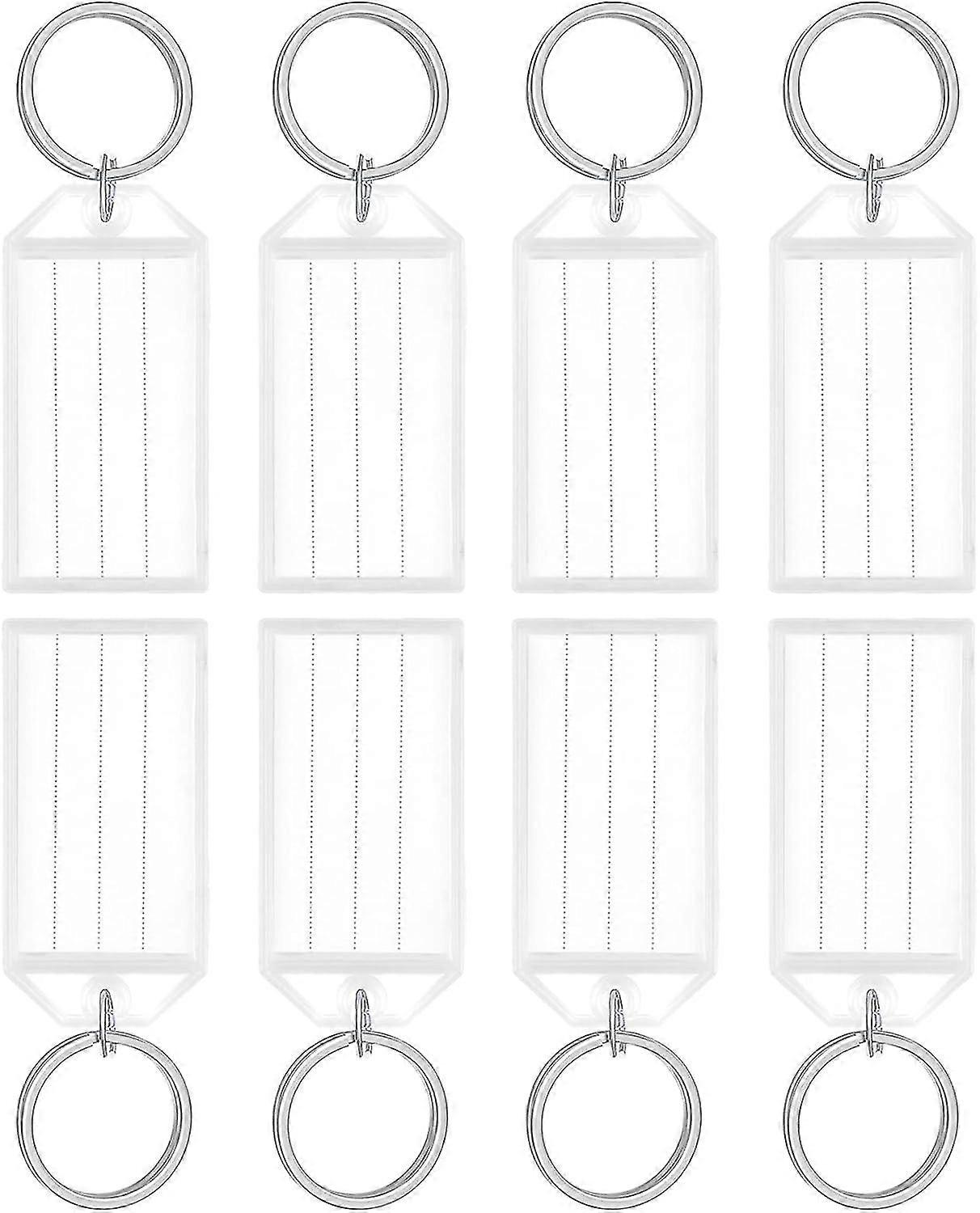 20 Pack 5.5cm Heavy Duty Plastic Labels With White Item Identifiers With Blank Paper Labels, Clear Covers And Split Rings