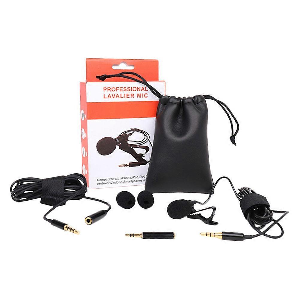 1 Set Wired Lavalier Lapel Microphone Condenser Microphone Recording Mic