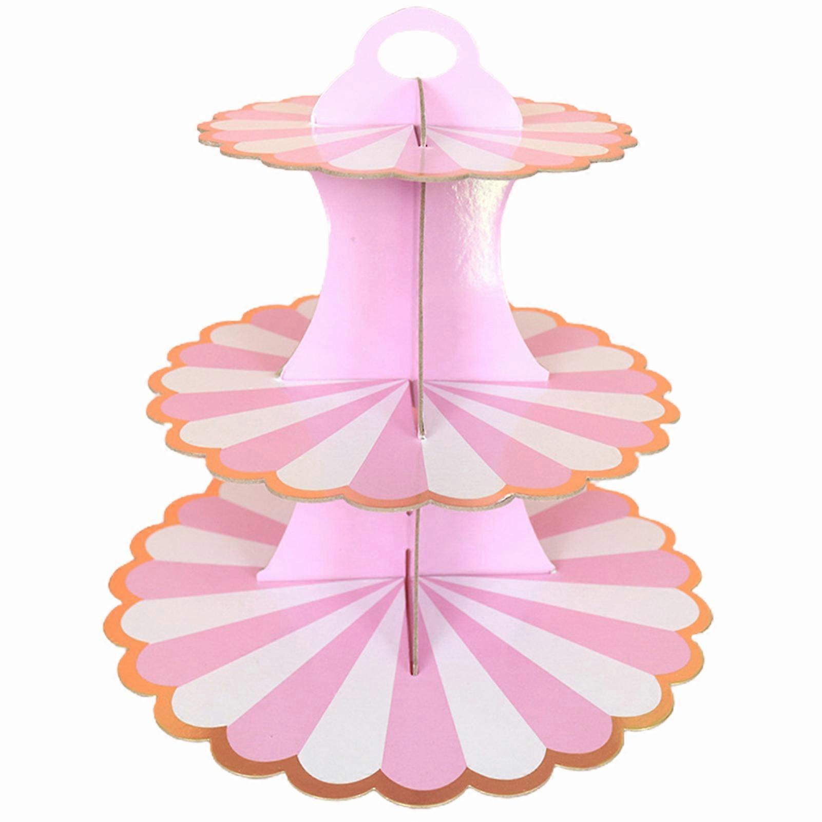 Cake Stand Disposable Exquisite Paper Lace Edge Three-layer Dessert Stand for Wedding JIKAIX