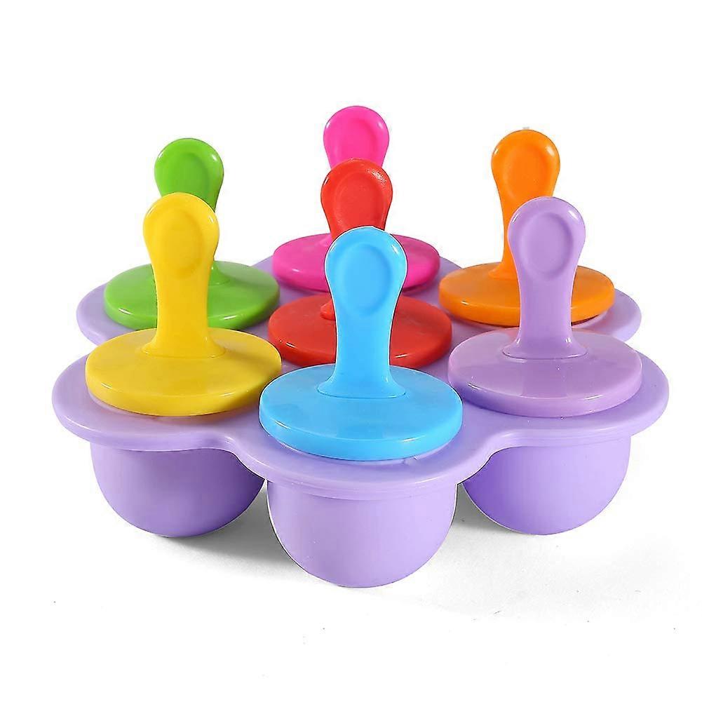 Silicone Popsicle Molds Ice Pop Molds Storage Container Kids Ice Cream DIY Pop Molds BPA Free Purple