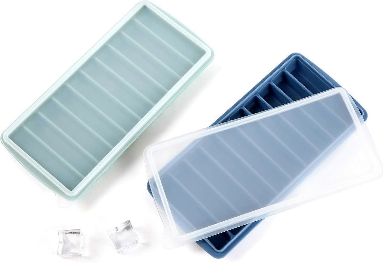 Ice Cube Tray With Lids 2 Pack, Stick Cube Trays with Easy Push and Pop Out Material