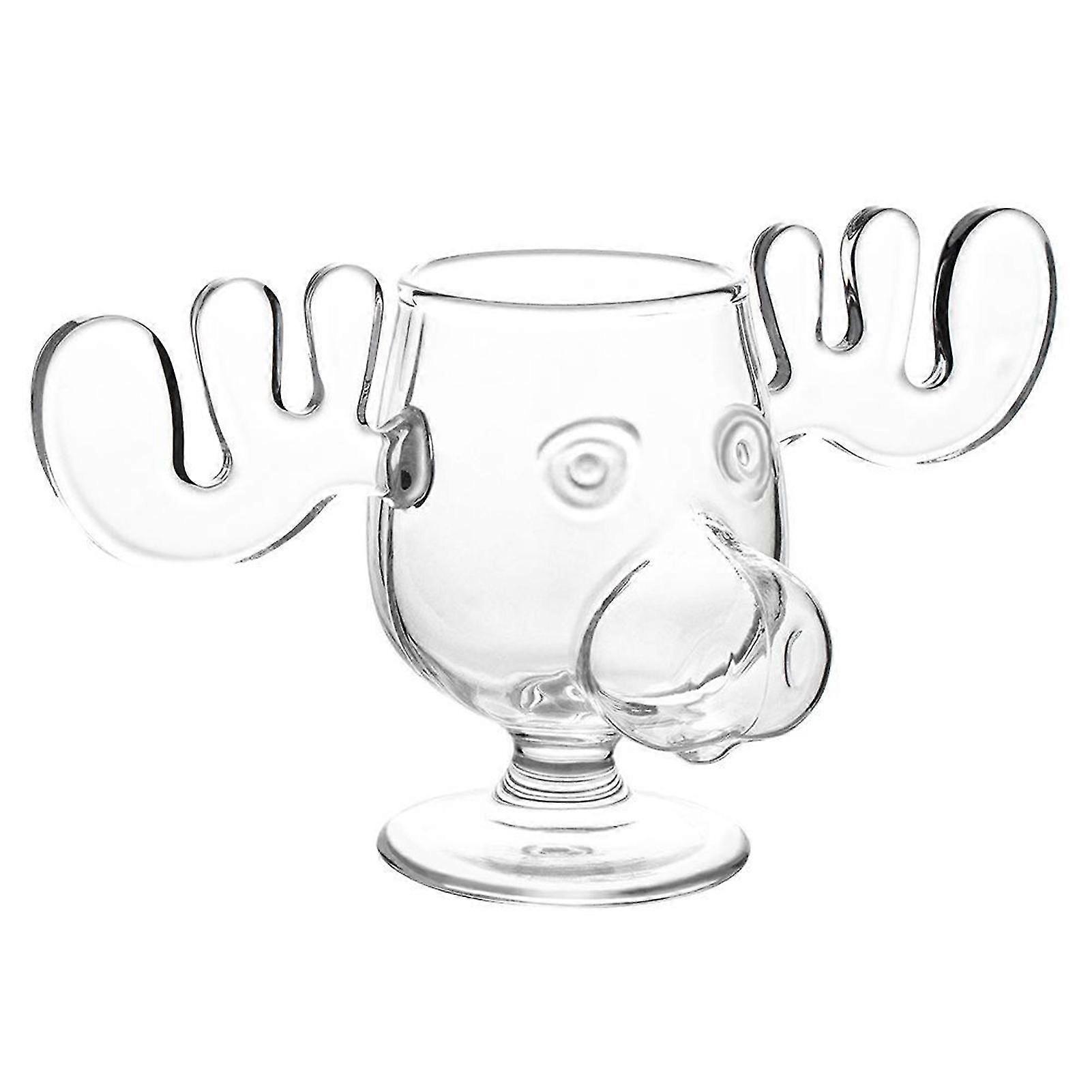 Tyuhe 235ML Creative Reindeer Wine Glass Cup Deer Shaped Adorable Design Dining Table Decoration Reusable Drinking Cup