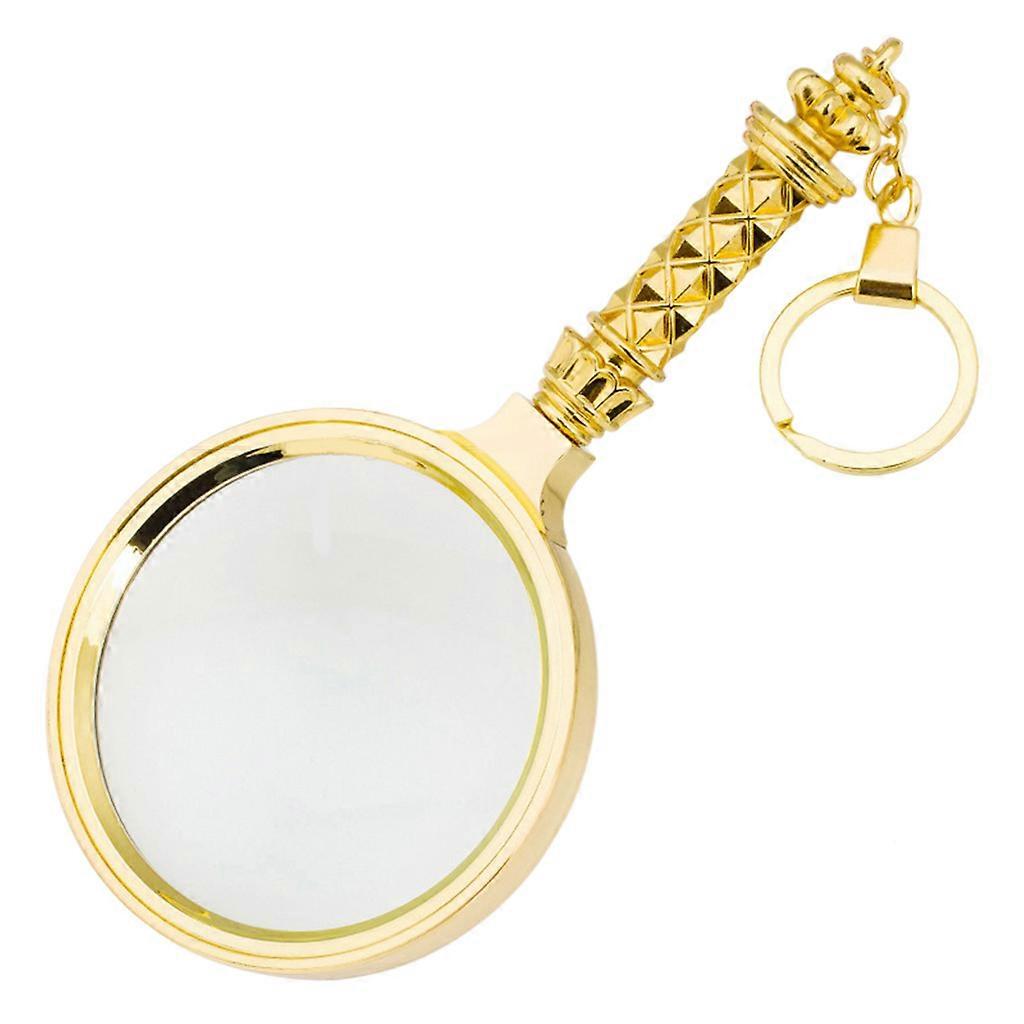 Leuchtturm Magnifier With Glass Lens – 3x Magnification, 50mm Diameter, Gold-Plated Rim & Rosewood Handle - View #2
