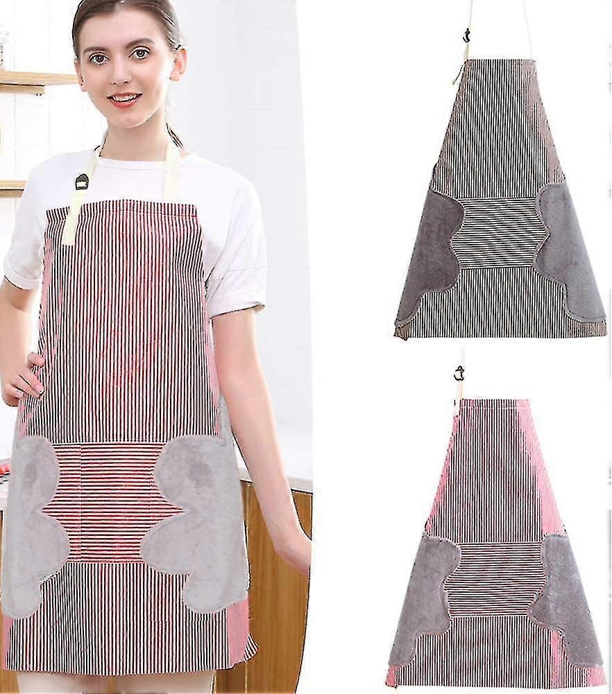 2pcs Adjustable Waterproof Apron With Large Pocket