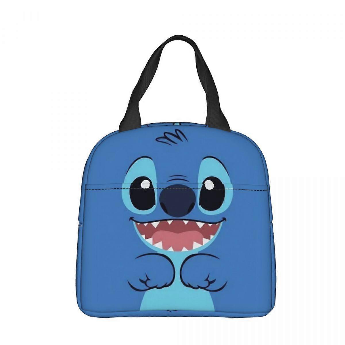 Lilo And Stitch Face Insulated Lunch Bag Thermal Bag Meal Container Cartoon Large Tote Lunch Box Food Handbags School Picnic