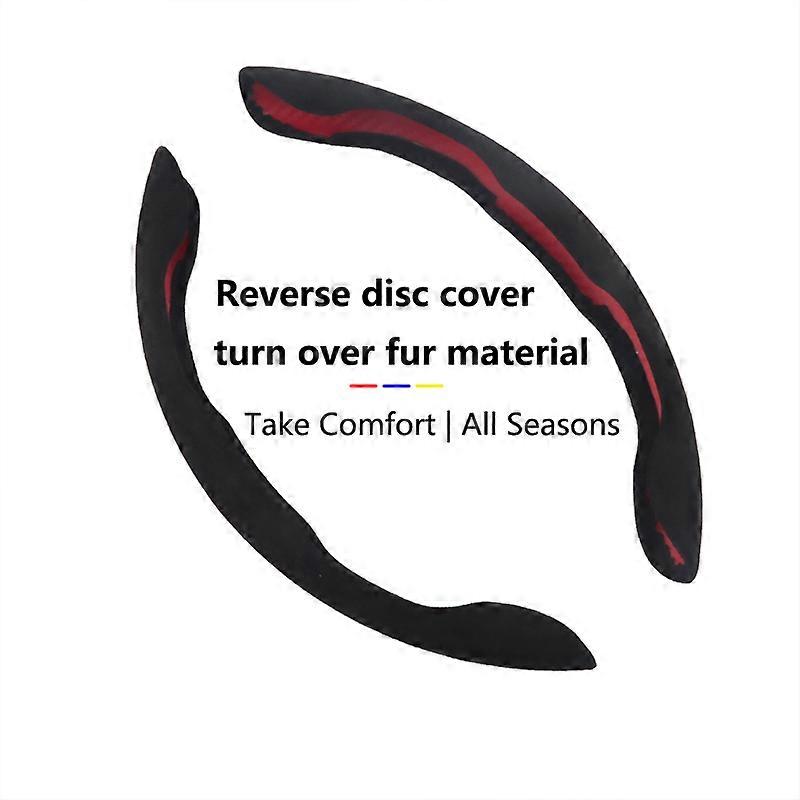 ステアリングホイールカバー、ファーをめくる四季のユニバーサルコンフォート、滑り止め、汗を吸収する超薄型ステアリングホイールカバー