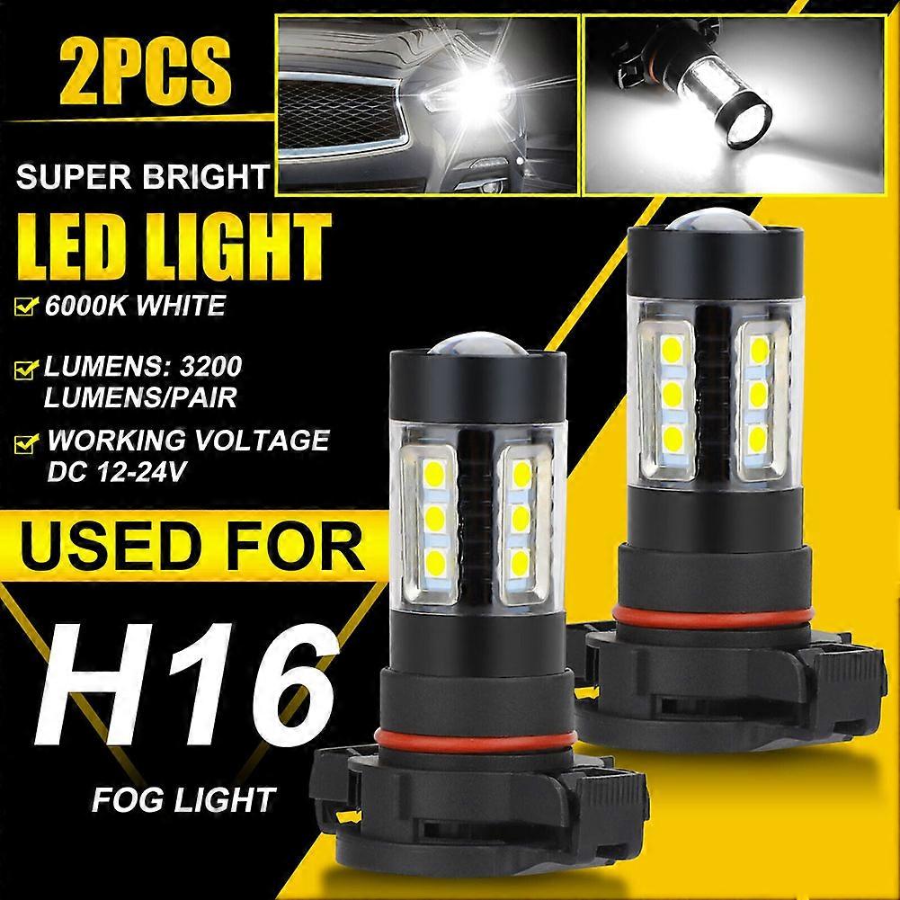 2Pcs LED car light Fog Bulbs 1600LM PS24W 5202 H16 2504 5201 5301 PS19W Extremely Bright 80W For 2007-2015 Chevy Silverado 6000K