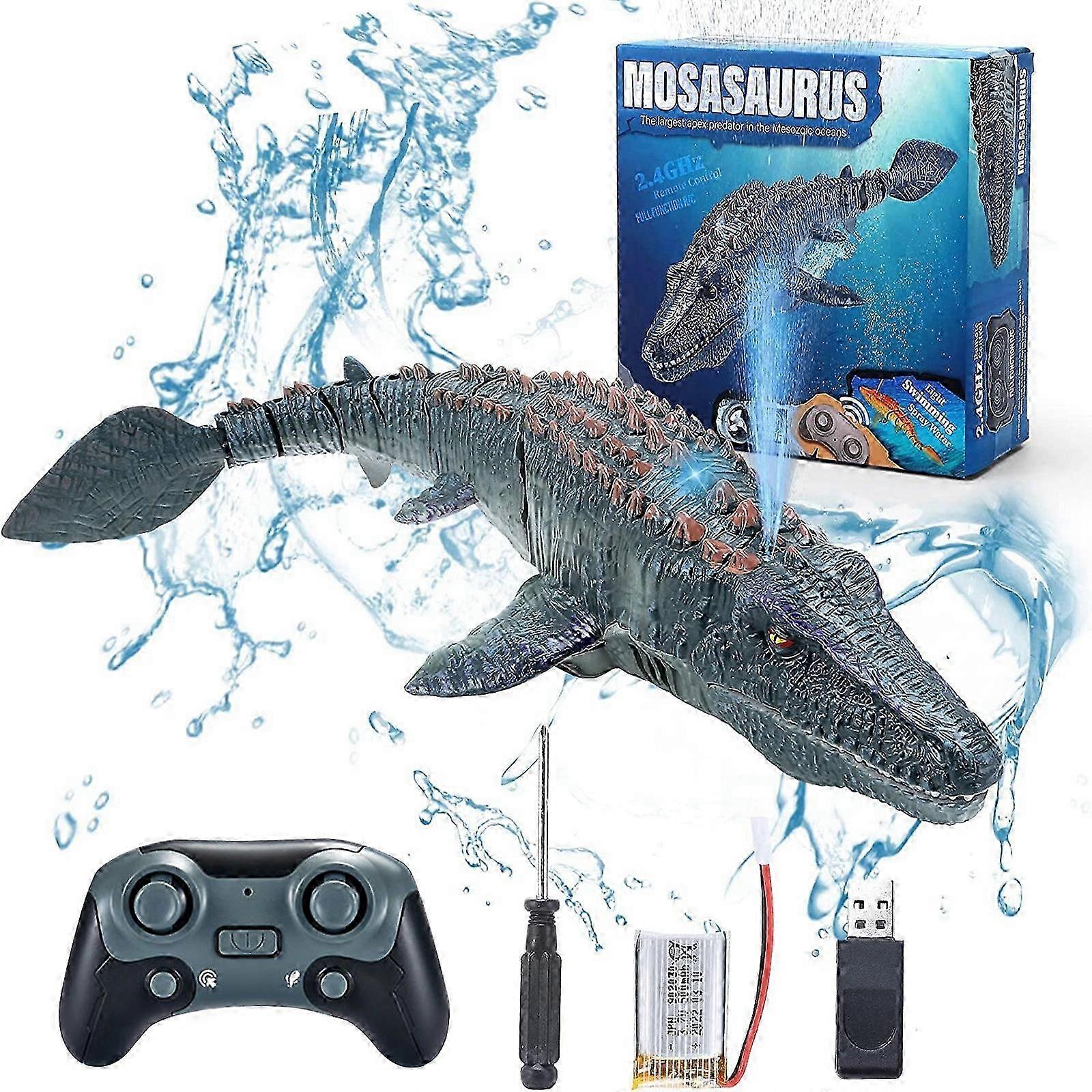 yüksek quality2.4g Rc Dinozor, Mosasaurus Oyuncak, Dinozor Oyuncak uyumlu 3+ Yaşındaki Erkekler, Su Oyuncağı, Noel Ve Doğum Günü Dinozor Hediyesi uyumlu Boys