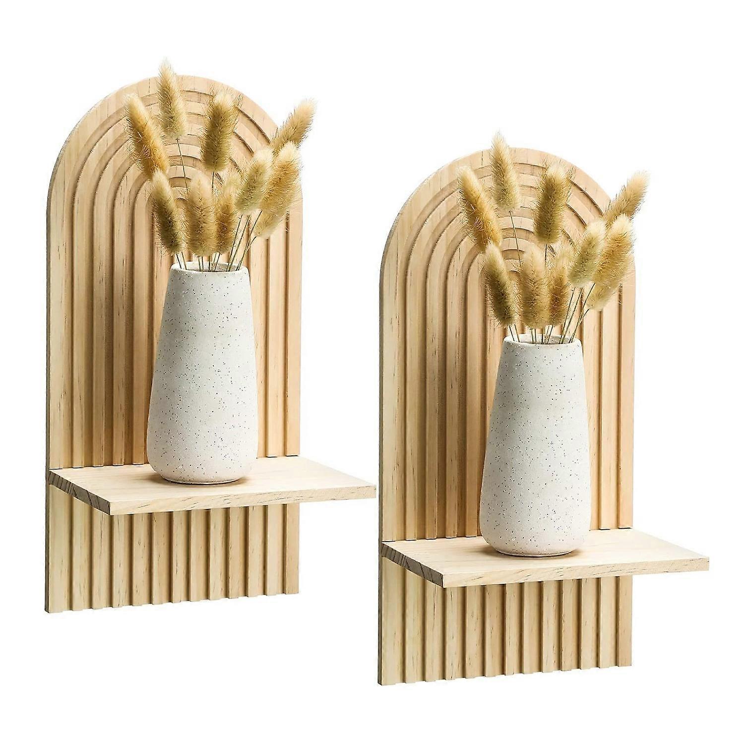 1/2Pcs Wall Mounted Bohemian Storage Rack Strong Load-bearing Retro Arch Design Simple Installation