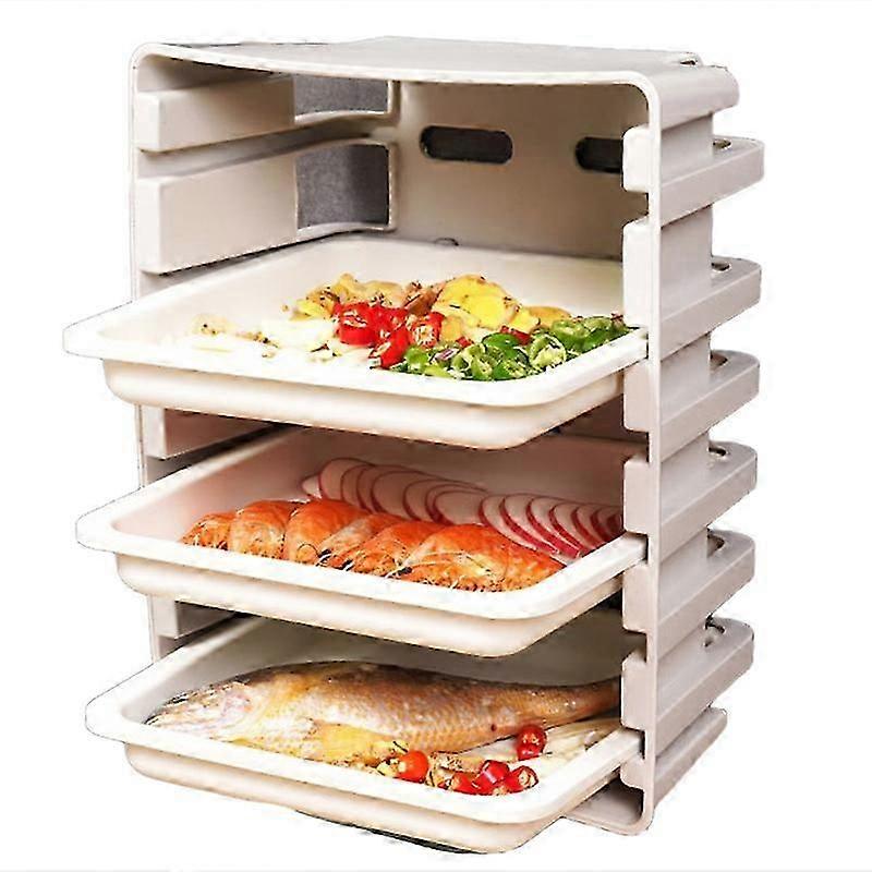 Multi-layer Drawer-type Dishes Wall-mounted Side Dishes Tableware Storage Tray Kitchen Organizer Stackable Plate B