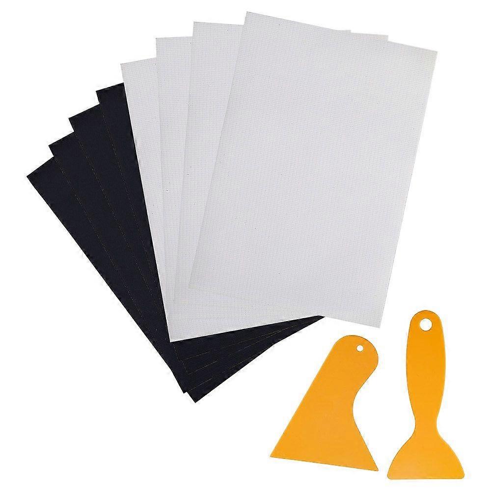 8pcs 2colors Waterproof Kayak Patches Inflatable Boat Repair Patches with 2pcs Scrapers for Swimming Pools Canoe Raft Inflatable Boat Air Beds Accesso