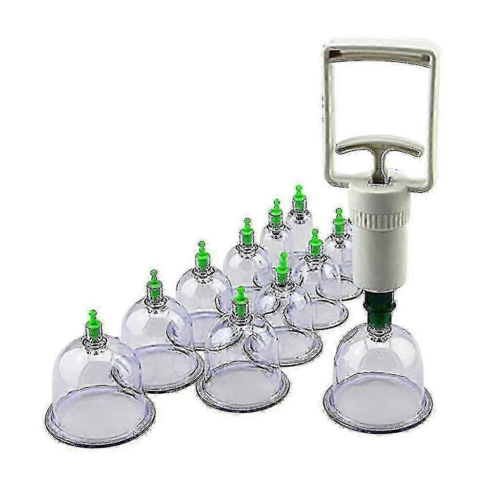 Cupping Set Acupoint Cupping Massage Set 12 Cups  Multicolor