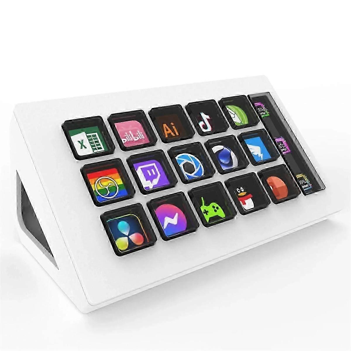 For Streamdeck Visual Keyboard Lcd Button 15 Keys Live Content Creation Controller Custom Button Fo