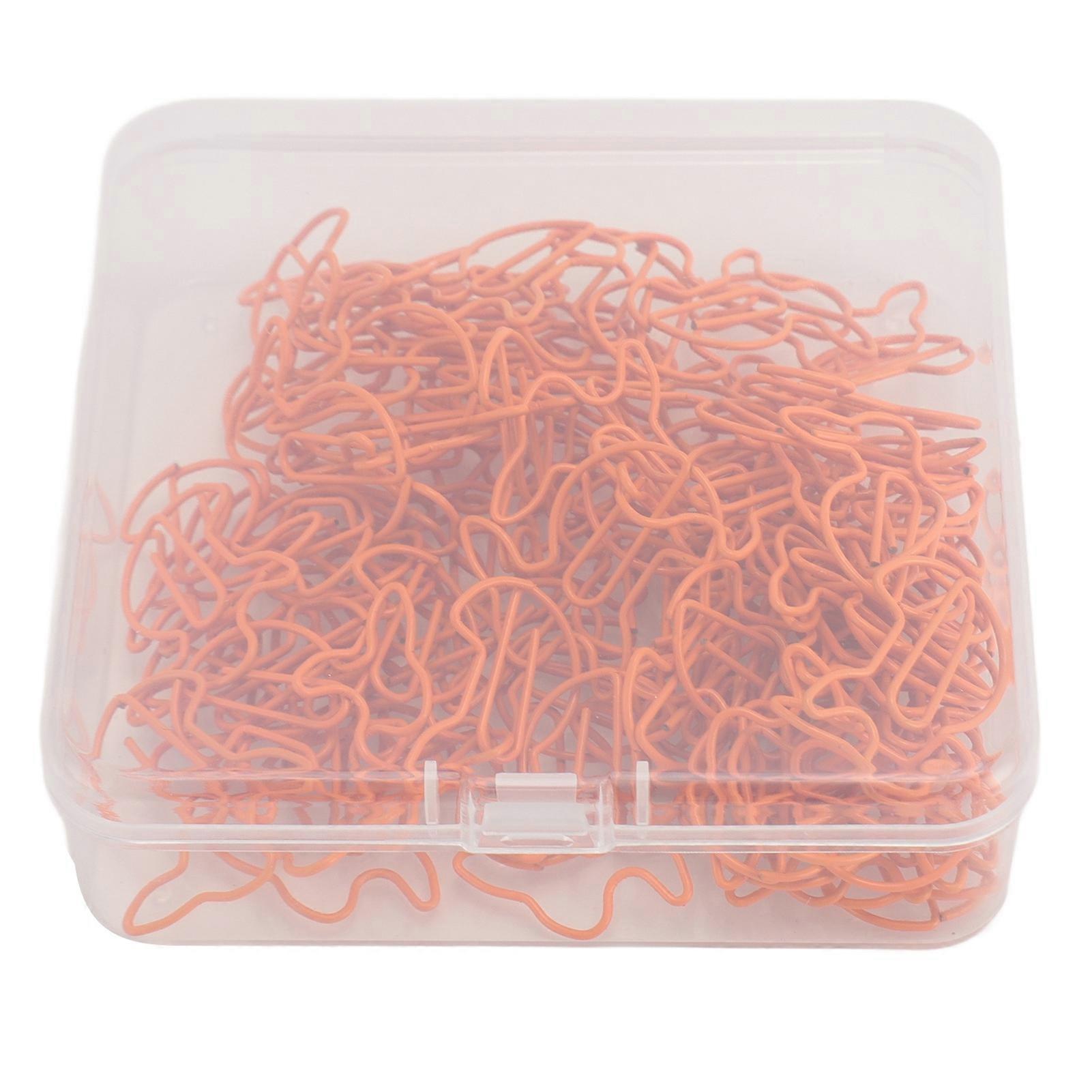 Bunny Bright: 100PCS Orange Rabbit Shaped Paper Clips - Decorative Bookmark Set