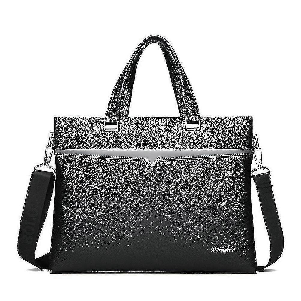 Men&s Business Bag Läder Handväska Dator Axelväska