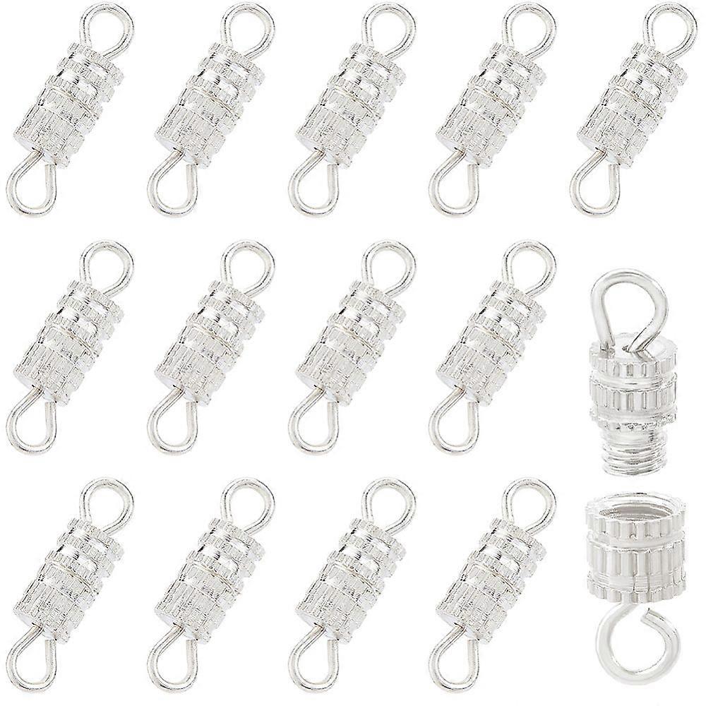 100Pcs Alloy Screw Clasps Column Silver 12.5x3.5mm Hole: 2mm