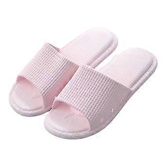Vaaleanpunainen 3839 Koko (3738) kylpyhuoneen tossut unisex liukumaton suihkusandaalit kesä sisätiloissa pehmeät hiljaiset tossut