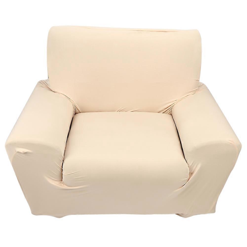 Solid Pure Colour Plush Stretch Polyester Couch Sofa Cover Protector Beige