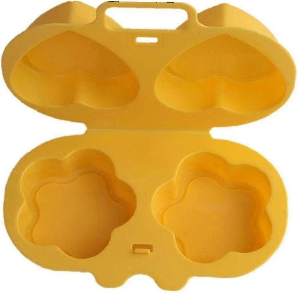 Micro-ondes Poéconnier d’œufs Four à micro-ondes Fleurs de cœur Forme d’œuf Vapeur Moule à œufs Poucheur d’œufs De cuisine Gadgets d’oeuf frit Outil (1pc, jaune clair)