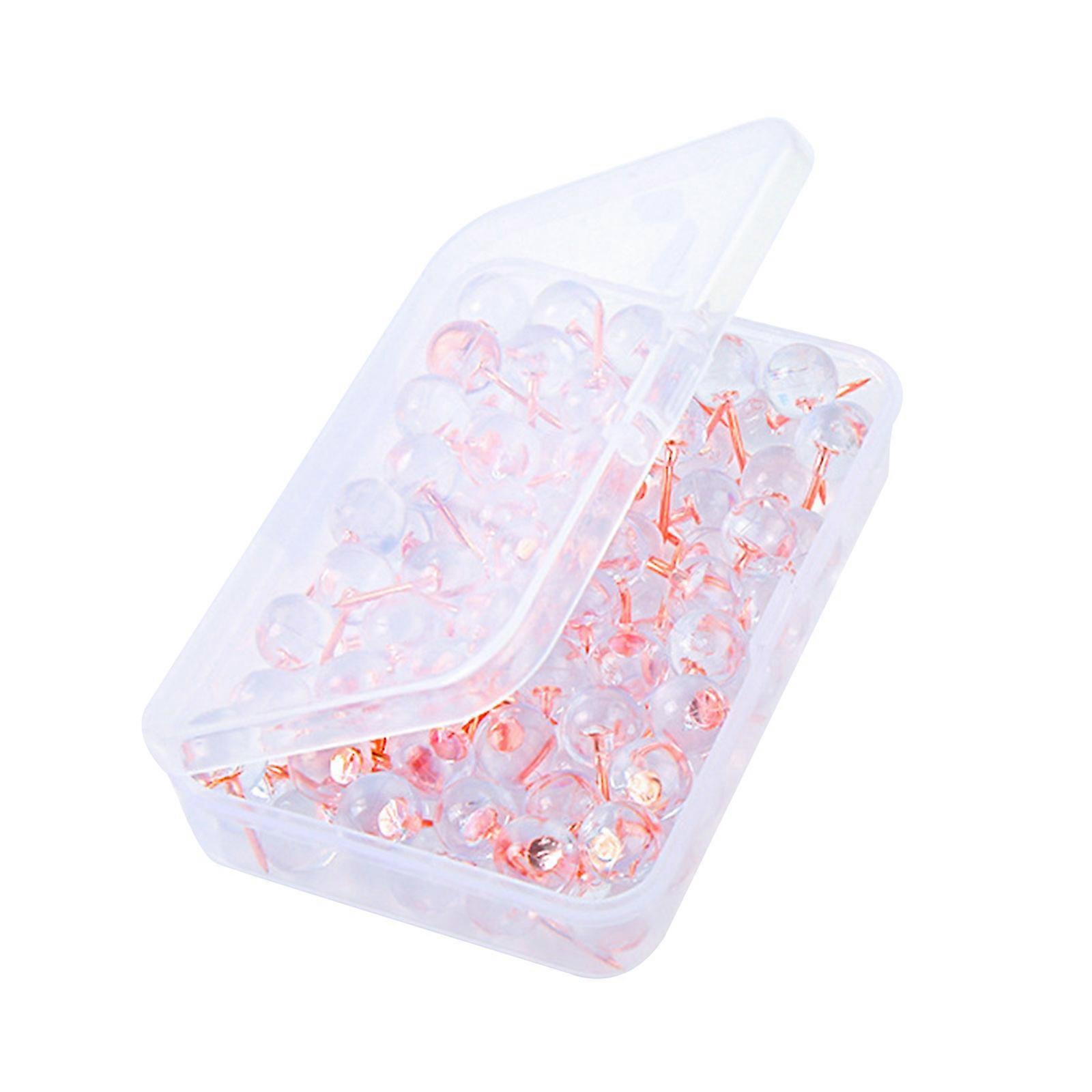 50Pcs/100Pcs Map Push Pins Dressmaking Drawing Pins Map Pins for Pin Board Thumb Tacks with Clear Head and Steel Point