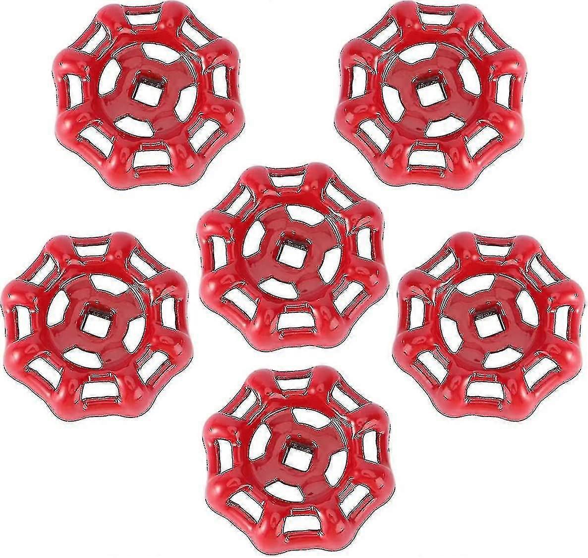 6 Pcs Tap Handle Valve Stch Handle, Replacement Handwheel Gate Valve, Red