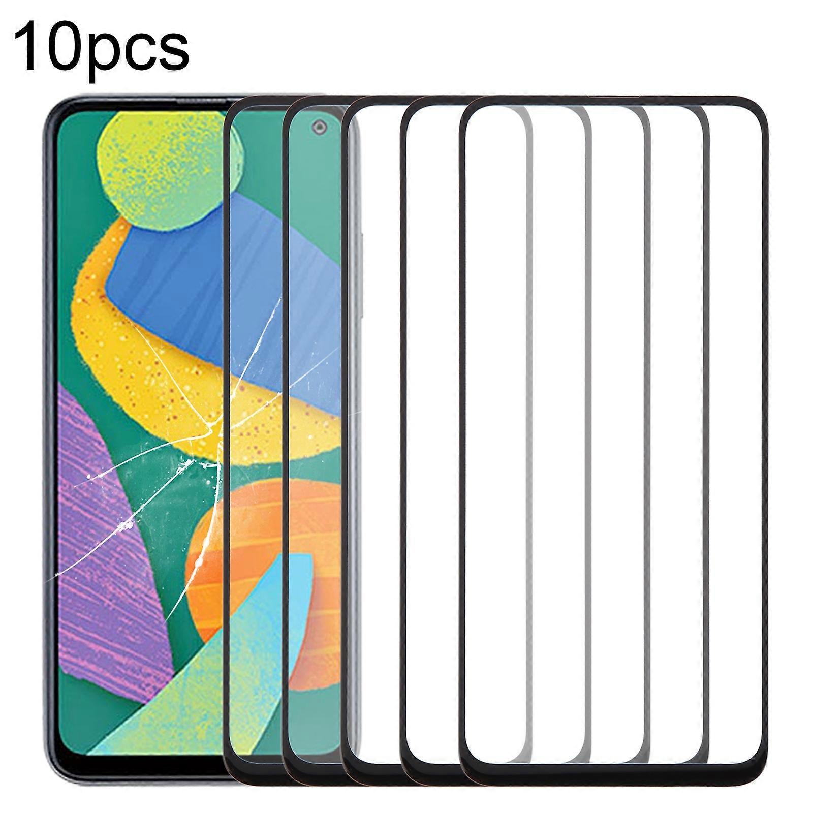 サムスンギャラクシーF52 5G SM-E526B 10pcsフロントスクリーンアウターガラスレンズ、OCA光学的に透明な接着剤付き