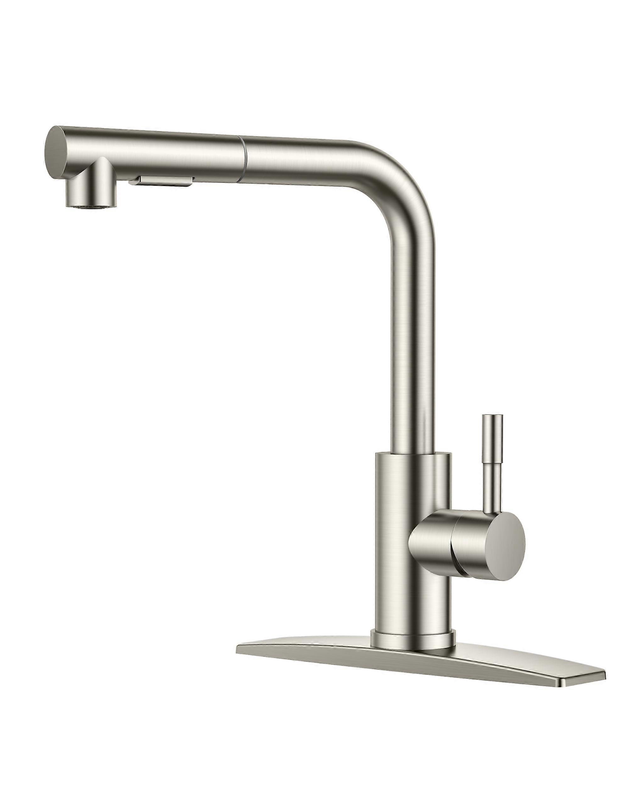 Brushed Nickel Stainless Steel Single Handle Kitchen Faucet for Bar Laundry RV Farmhouse Style 360 Degree Rotation
