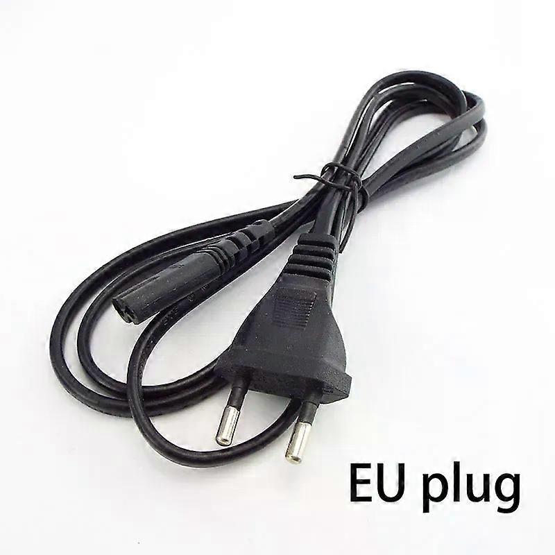 2-Prong Pin Lead Wire connecter EU US Power Supply Cable plug electrical line wire 14M 2ft AC Power adapter extension Cord B3