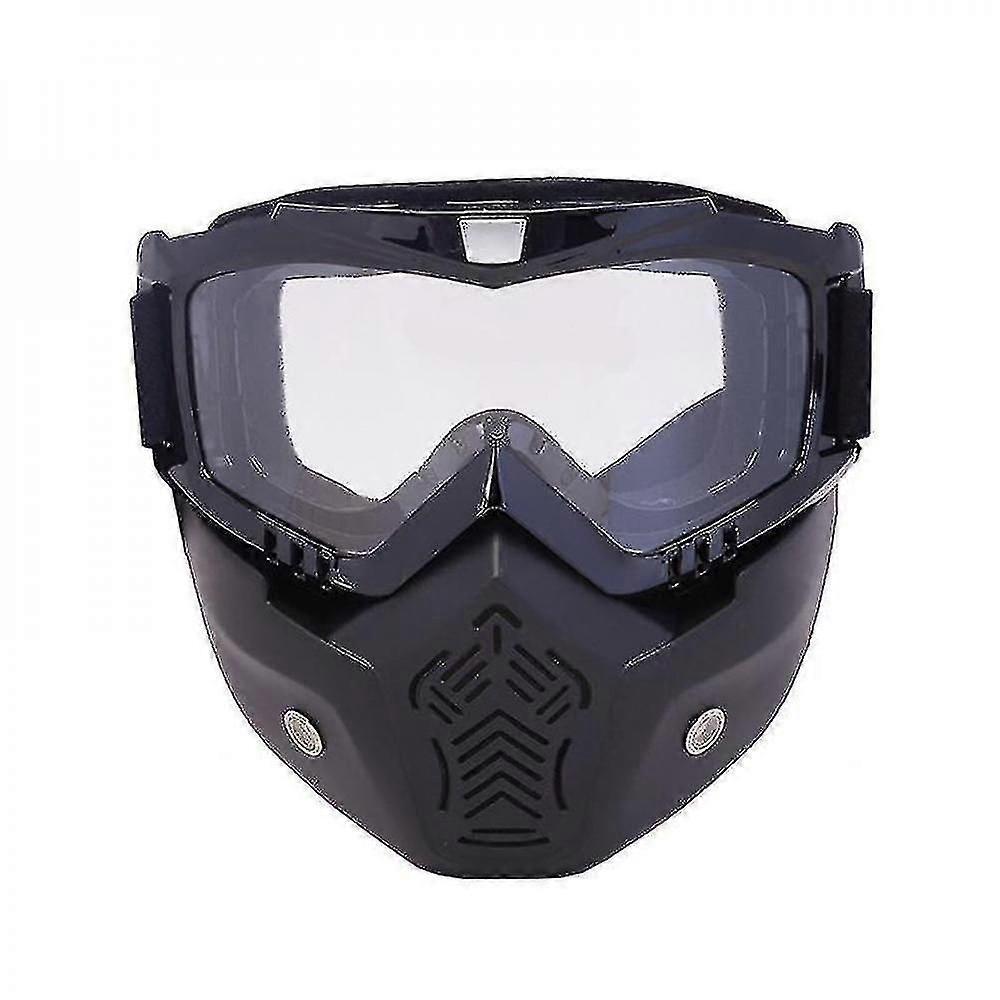 Homens e mulheres snowmobile e óculos de esqui