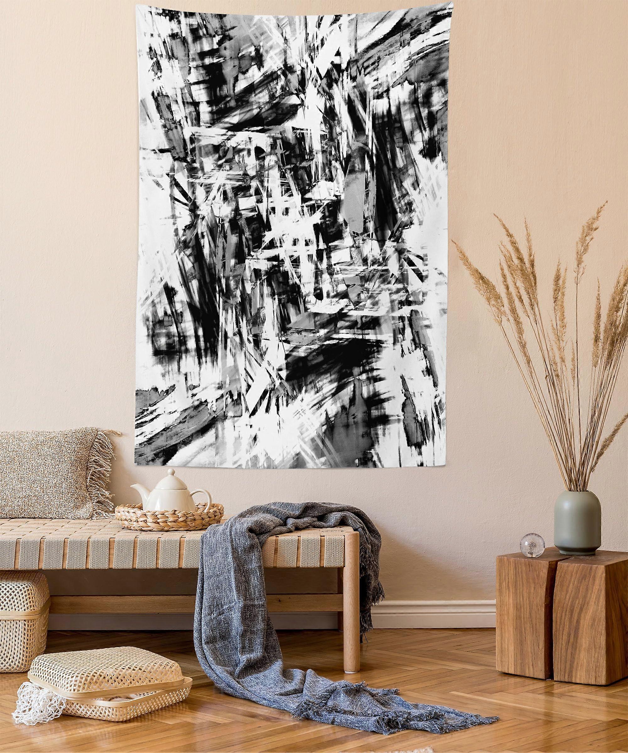 Monochrome Vintage Abstract Tapestry, Double Size for Living Room